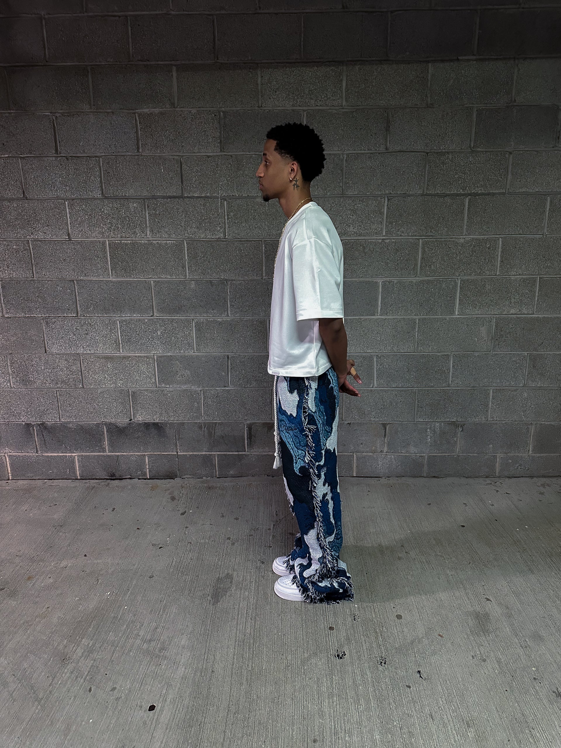 “BLUE CLOUD” Pattern Tapestry Pants